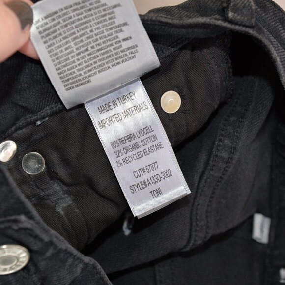 AGOLDE Toni Straight Leg Black Jeans Sz 23 - Picture 9 of 11